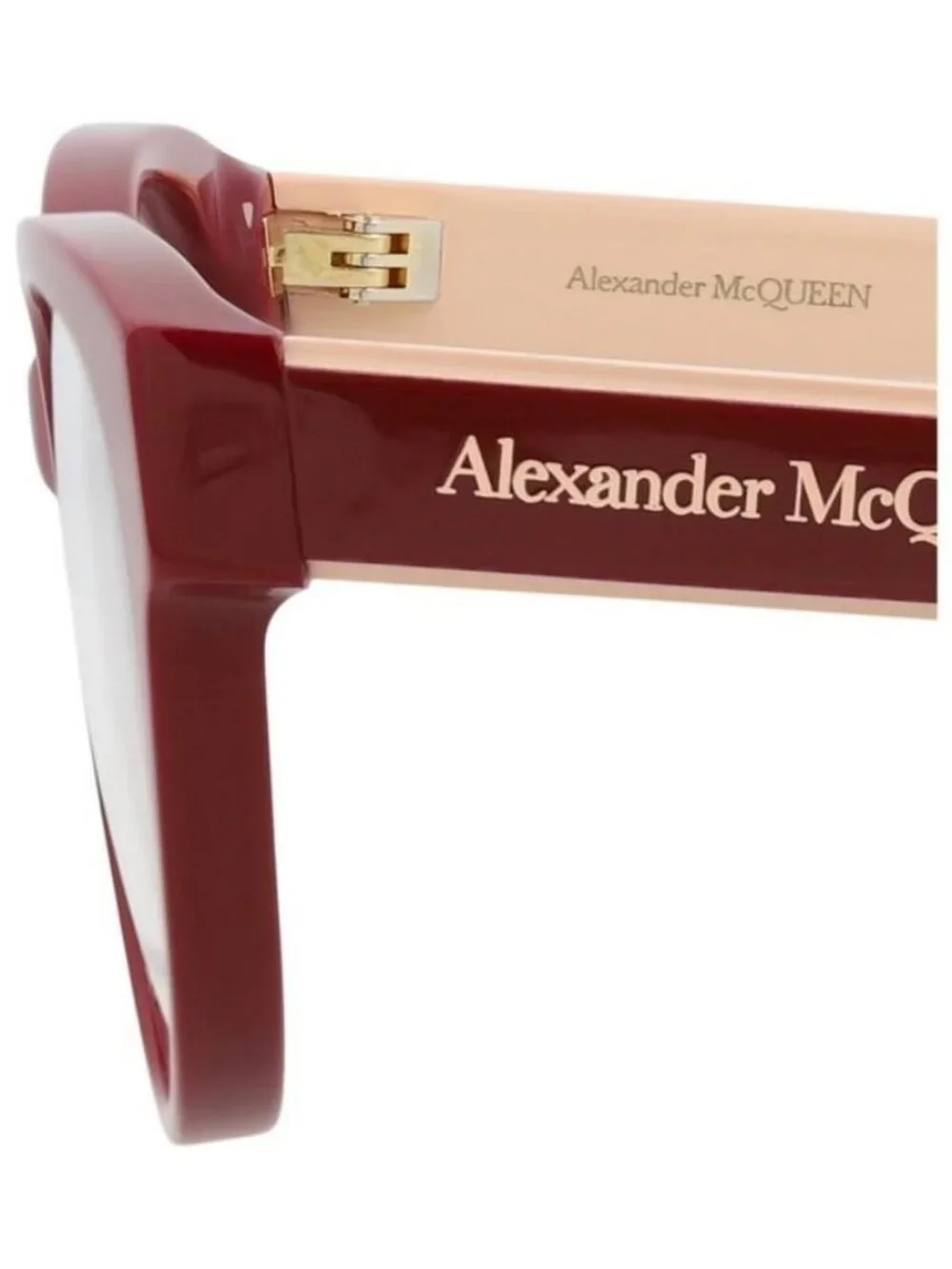 New Alexander McQueen Womens Cat Eye Red Red Transparent Fashion Designer Eyegla